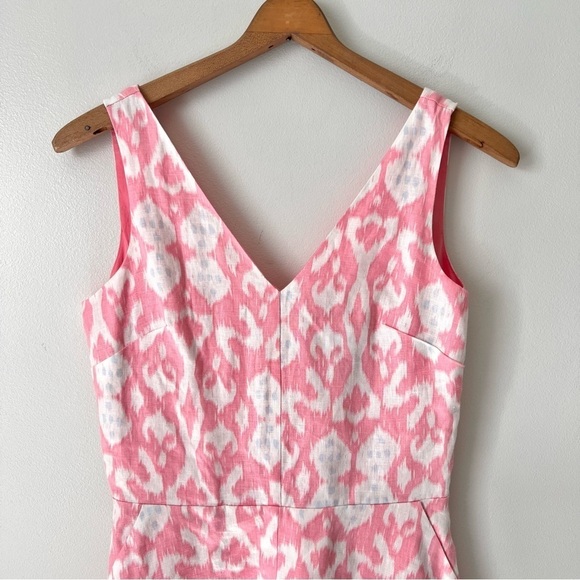 GAP Pink Linen Batik Fit & Flare Dress - Picture 3 of 10